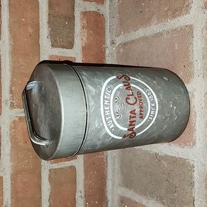 Christmas metal canister.